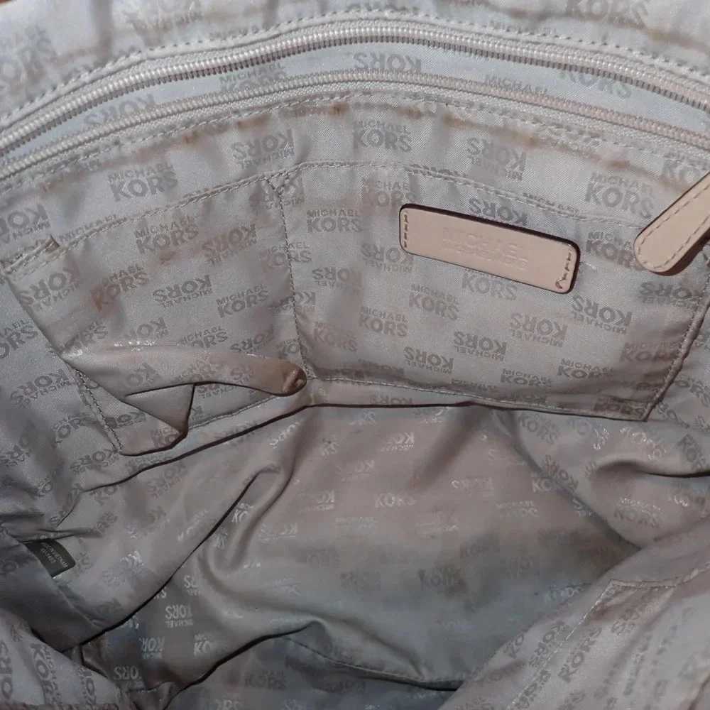 Michael Kors Metallic Mirror Rose Gold Tote Shoulder Bag - Picture 7 of 15